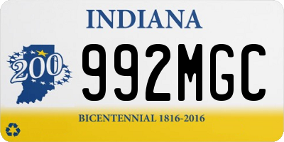 IN license plate 992MGC