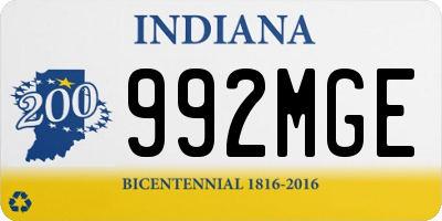 IN license plate 992MGE