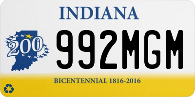 IN license plate 992MGM