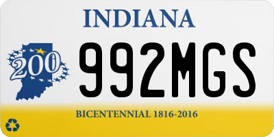 IN license plate 992MGS