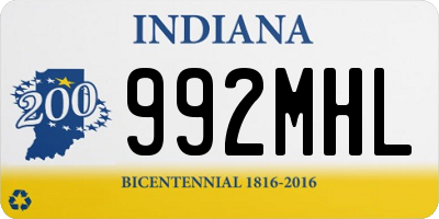 IN license plate 992MHL