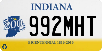 IN license plate 992MHT