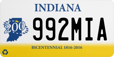 IN license plate 992MIA