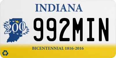 IN license plate 992MIN