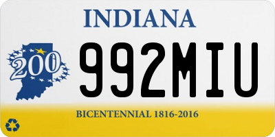 IN license plate 992MIU