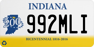 IN license plate 992MLI