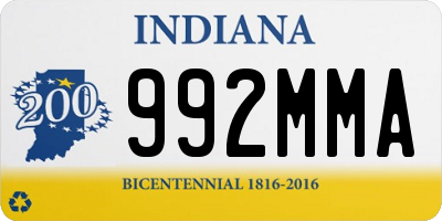 IN license plate 992MMA