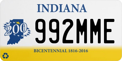 IN license plate 992MME
