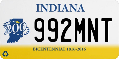 IN license plate 992MNT