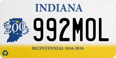 IN license plate 992MOL