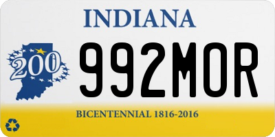 IN license plate 992MOR