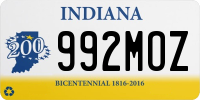 IN license plate 992MOZ