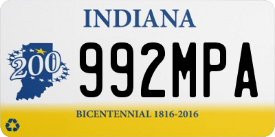 IN license plate 992MPA