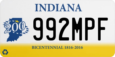 IN license plate 992MPF