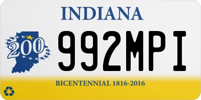 IN license plate 992MPI