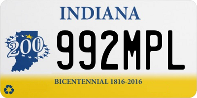 IN license plate 992MPL