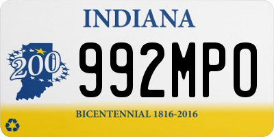 IN license plate 992MPO