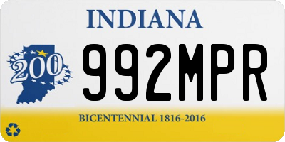 IN license plate 992MPR