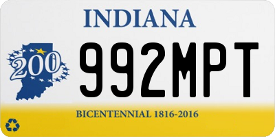 IN license plate 992MPT