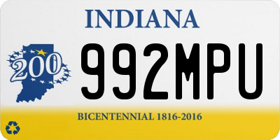 IN license plate 992MPU