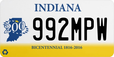 IN license plate 992MPW