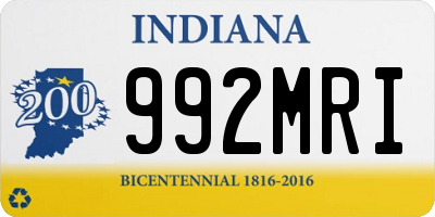 IN license plate 992MRI