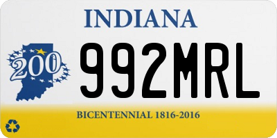 IN license plate 992MRL