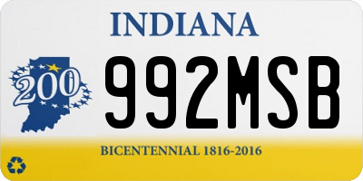 IN license plate 992MSB