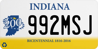 IN license plate 992MSJ