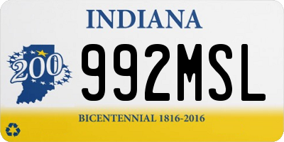 IN license plate 992MSL