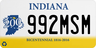 IN license plate 992MSM