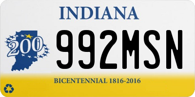 IN license plate 992MSN