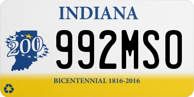 IN license plate 992MSO