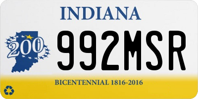 IN license plate 992MSR