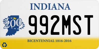 IN license plate 992MST