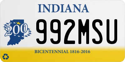 IN license plate 992MSU