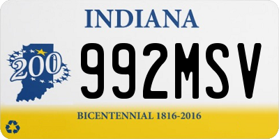 IN license plate 992MSV