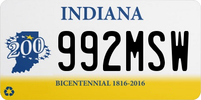 IN license plate 992MSW