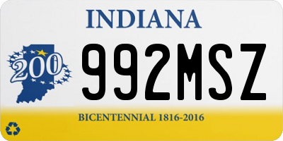 IN license plate 992MSZ