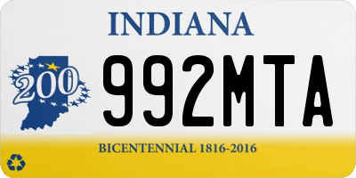 IN license plate 992MTA