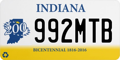 IN license plate 992MTB