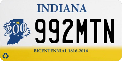 IN license plate 992MTN