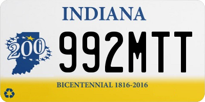 IN license plate 992MTT