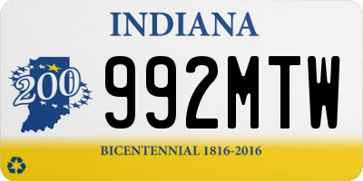 IN license plate 992MTW