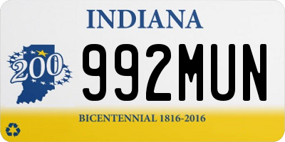 IN license plate 992MUN