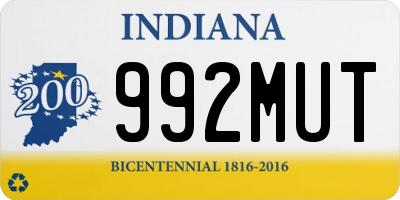 IN license plate 992MUT