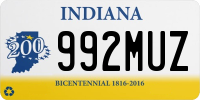 IN license plate 992MUZ