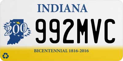 IN license plate 992MVC