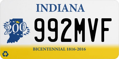 IN license plate 992MVF