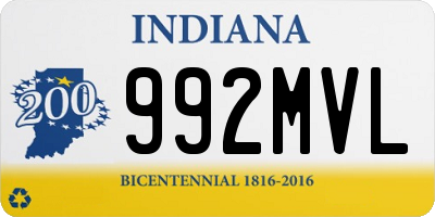 IN license plate 992MVL